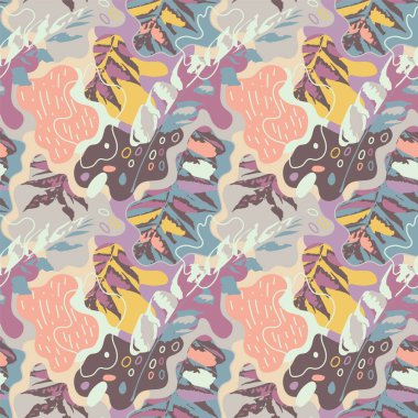  Soyut dalga desenleri ve yapraklarla kusursuz sonbahar soyut sanat eserleri