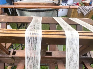 cocoons of white silkworms bred to produce silk , raw silk . High quality photo