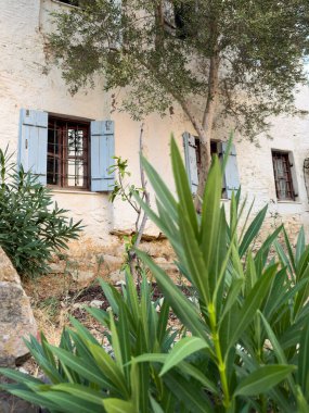 Ege Sokak Güzeli, Eski Veritabanının Çiçek Adlı Taş Evleri. Yüksek kalite fotoğraf