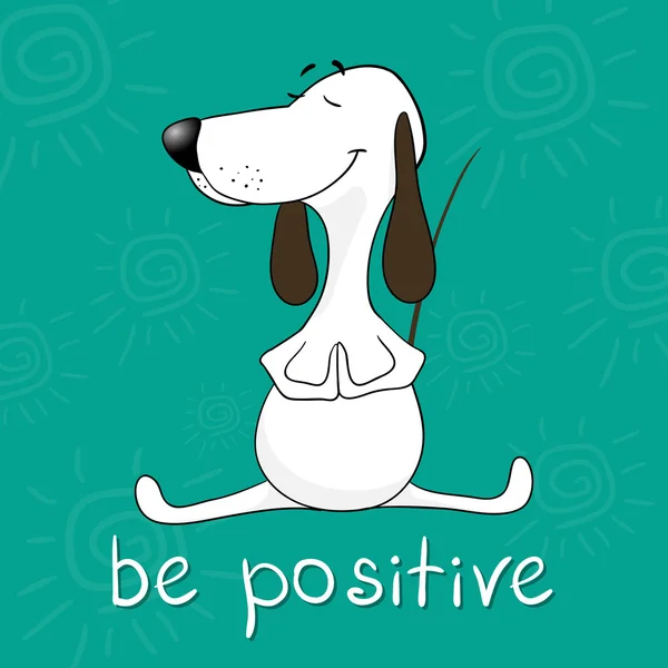 Positive motivating card. Illustration of a cartoon dog — Stock Vector