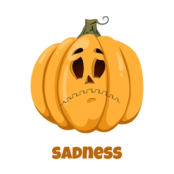 Pumpkin for Halloween. Emotions. Sadness