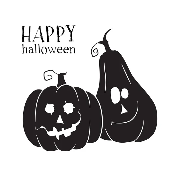 Deux citrouilles sourient. Symbole Halloween. Icône vectorielle simple . — Image vectorielle