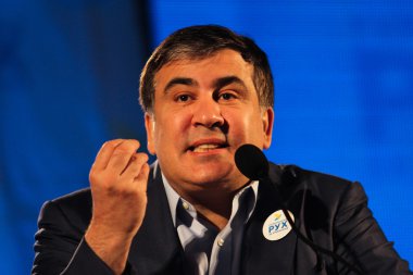 Mikheil Saakashvili in Poltava, Ukraine. clipart
