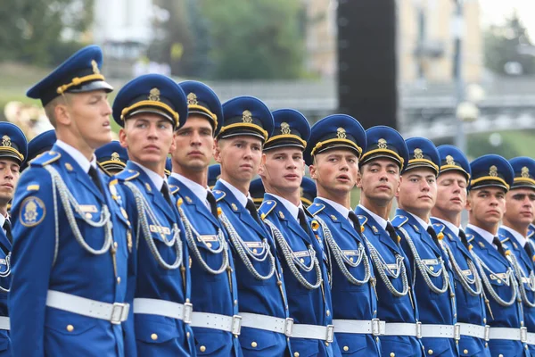 Kyiv Ucraina Agosto 2021 Militari Ucraini Durante Parata Militare Occasione — Foto Stock