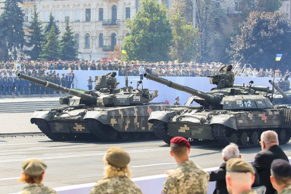 Киев Украина Августа 2021 Года Украинские Танки Время Военного Парада — стоковое фото