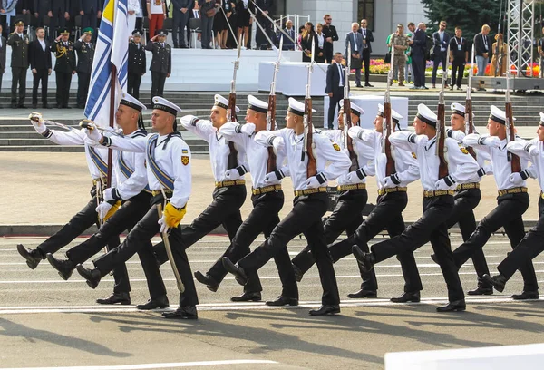 Kyiv Ukraine August 2021 Ukrainian Sailors Military Parade Occasion 30Th — Stock Photo, Image