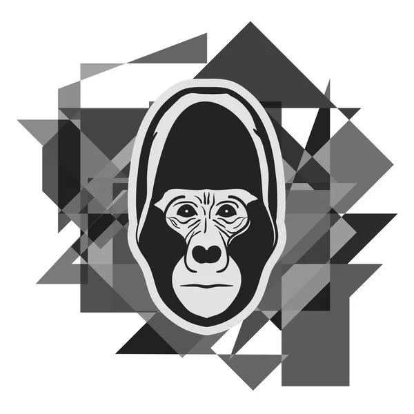 Gorila ilustração da face — Vetor de Stock
