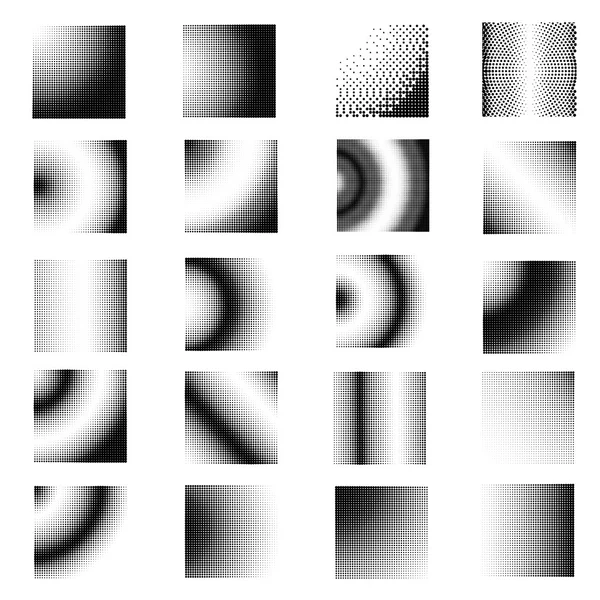 Ensemble de textures demi-teintes — Image vectorielle