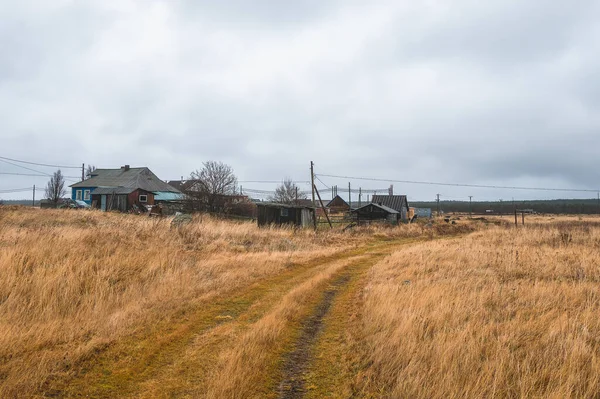 Liten Autentisk Vid Vita Havskusten Äkta Ryska Norra Byn Gamla — Stockfoto