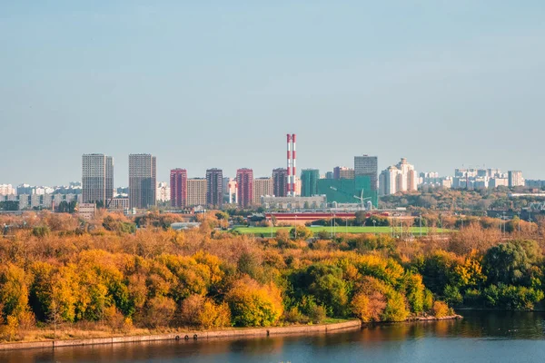 Wohnviertel Einem Industriegebiet Stadtrand Von Moskau Herbstlicher Blick Vom Hügel — Stockfoto