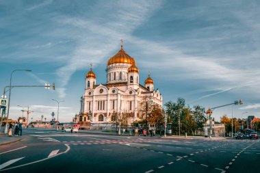 Moskova, Rusya, 30 Eylül 2020. İsa Kurtarıcı Katedrali Moskova, Rusya 'da sonbahar akşamı.