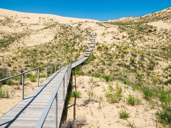 Scenic Path Sarykum Barkhan Sand Mountain Caucasus Dagestan Russia — Stock Photo, Image