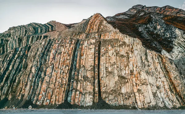 Cross Section Rocks Geological Layers Colored Layers Stones Section Mount — Stock Photo, Image