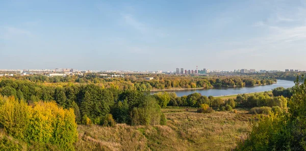 Панорамный Вид Москвы Зеленого Холма Коломенском — стоковое фото