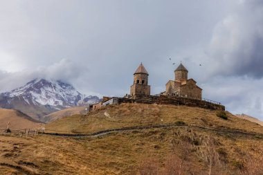 14th century Holy Gergeti Trinity Church, unbeatable views of Georgia, Stepantsminda. 