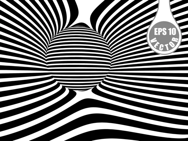 Images in the style of optical illusions - Op art. Latar belakang hitam dan putih . Stok Vektor Bebas Royalti