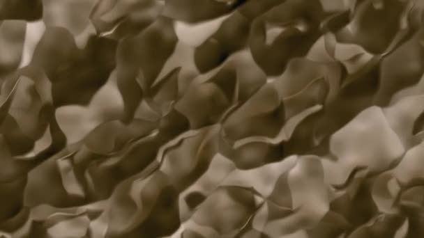 Zmačkaný hnědá textura připomíná bronzová hadříkem. 3D — Stock video