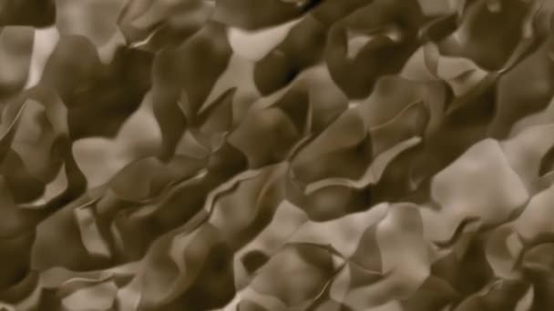 Crumpled brown texture, recalls the bronze cloth. 3d — Stock Video