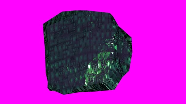 Piedra de jade sobre fondo rosa. 3d — Vídeo de stock