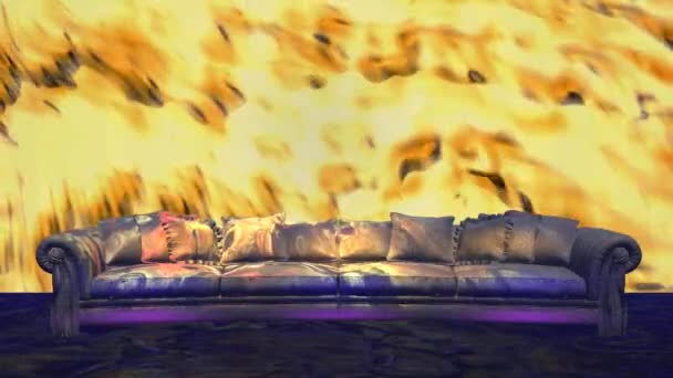 Le canapé dans la boîte de nuit modèle 3d — Video