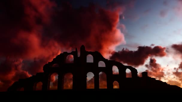 Aspendos. Os restos do aqueduto . — Vídeo de Stock