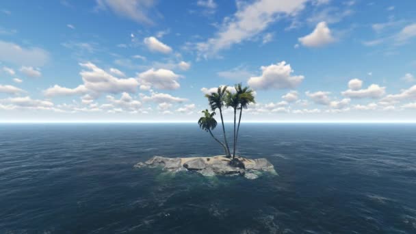 Ostrov in the ocean — стоковое видео