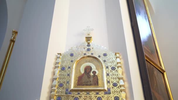 Religijna ikona. Sztuka w kościele. Chrześcijaństwo — Wideo stockowe