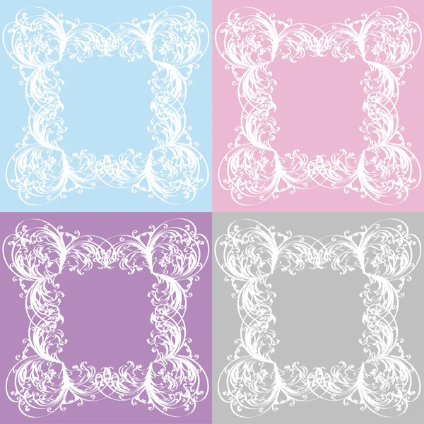 Multicolored Floral Frames — Stock Vector