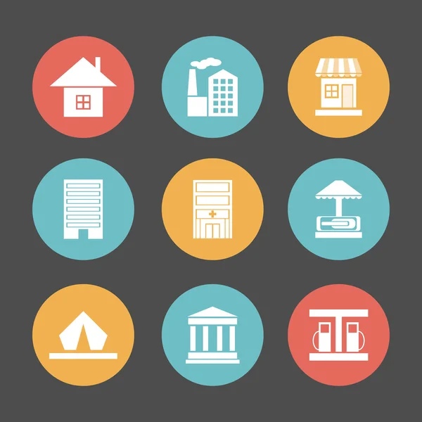 9 vektör düz simgeler