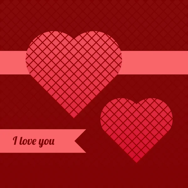 Vektör Sevgililer kartı ile iki kalp