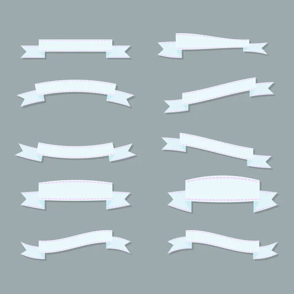 Mavi kurdele - vektör çizim seti