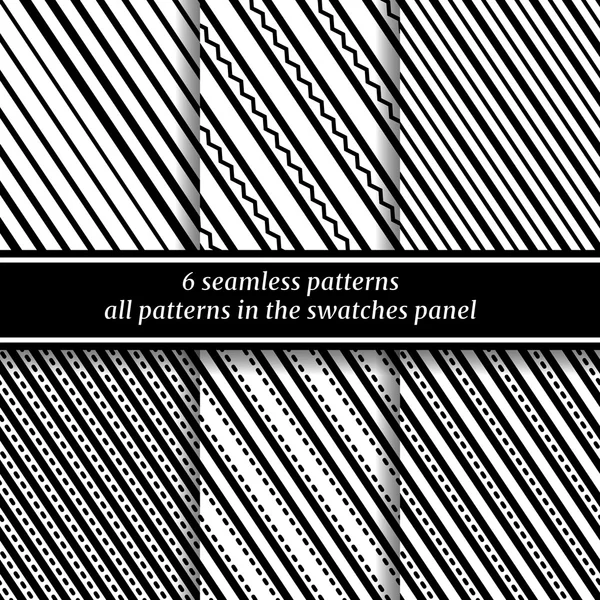 6 çapraz kesintisiz çizgili tek renkli desenler.