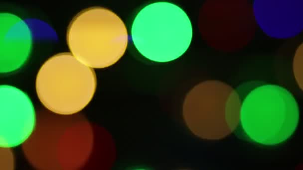 Christmas Blur Background Shimmering Colored Circles Defocused Christmas Lights Video — Αρχείο Βίντεο