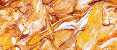 Soyut ışıldayan metalik doku. Bronz turuncu arka plan ve parlak lekeler. Altın ışıltılı fırça darbeleri. Şenlikli arkaplan