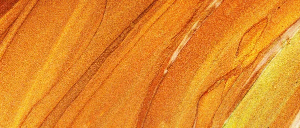 Oranje Bruine Achtergrond Met Glinsterende Uitstrijkjes Abstracte Verftextuur Creatieve Penseelstreken — Stockfoto