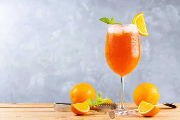 Aperol Spritz Cocktail Com Acessórios Bar Coquetel Spritz Aperol Italiano — Fotografia de Stock