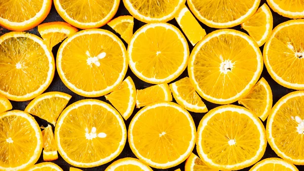 Fondo Rodajas Naranja Patrón Fruta Naranja Fondo Alimentario Con Cítricos — Foto de Stock