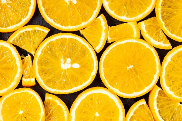 Fondo Rodajas Naranja Patrón Fruta Naranja Fondo Alimentario Con Cítricos — Foto de Stock