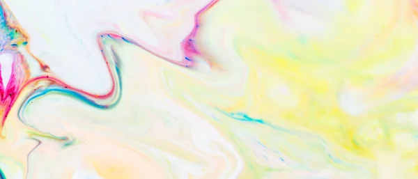 Linee Multicolori Macchie Sulla Superficie Liquida Sfondo Astratto Realizzato Con — Foto Stock