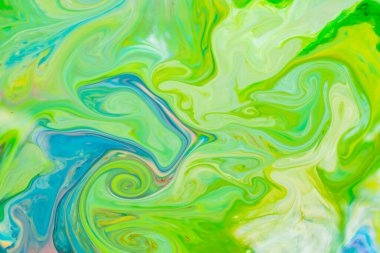 Yeşil akışkan sanat geçmişi. UFO yeşili sıvı soyut desen. Sıvı yüzeyin mermer dokusu. Akışkan sanat