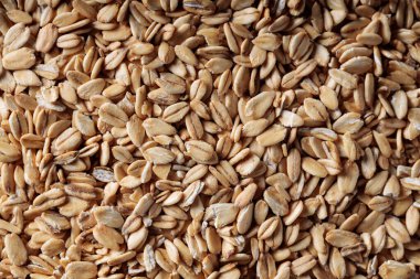 Doğal Hafif Makro Gıda Arkaplanında Tam Taneli Yuvarlak Yulaf