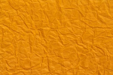 Turuncu Buruşuk Kağıt Doku Arkaplanı Kırışık Yüzey Desenli