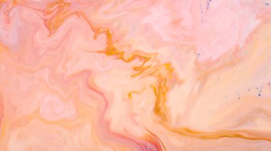 Yumuşak Pembe Turuncu Mermer Soyut Arkaplan Dönen Sıvı Boya Desenli Desen