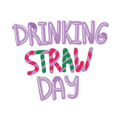 Kamış Günü içen el yazısı beyaz arka planda deniz kabukları ve renkli çizgili desenlerle çizilmiş.