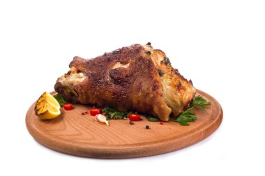 Beyaz bir arka plan üzerinde domuz knuckle