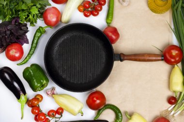 ile ızgara tava pişirme