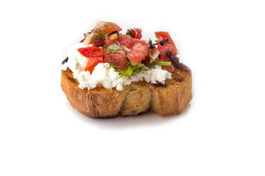 peynir ve domates Bruschetta