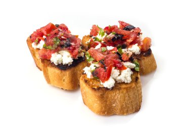 peynir ve domates Bruschetta