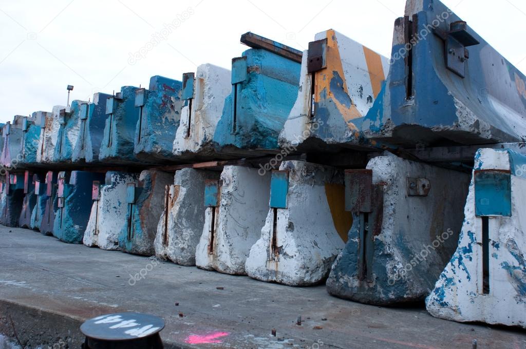 Jersey Barriers Stacked