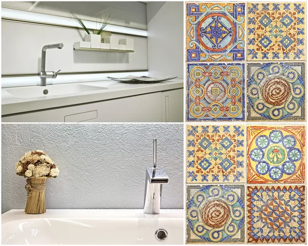 Lavabo banyo ve mutfak modern tarzı, Portekizce Döşe